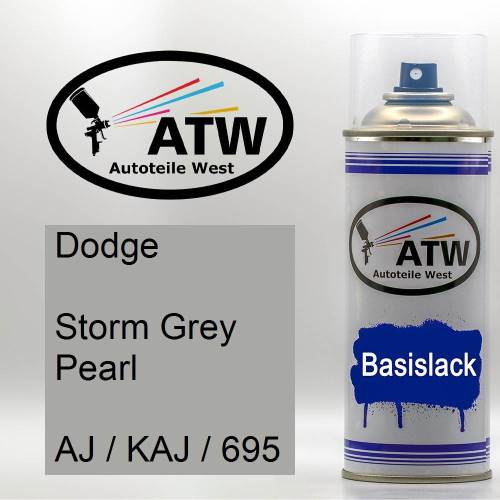 Dodge, Storm Grey Pearl, AJ / KAJ / 695: 400ml Sprühdose, von ATW Autoteile West.